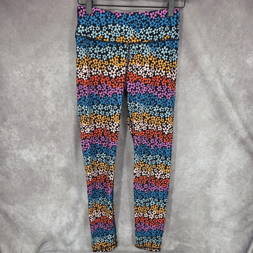 Hanna Andersson Active Print MadeToStretch Nylon Leggings Floral Size 150 US 12
